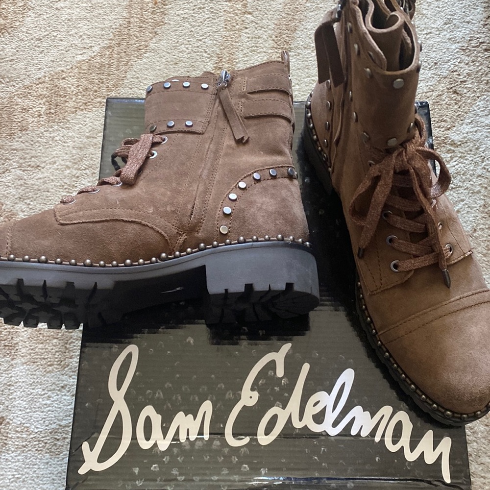 Sam Edelman Jennifer studded combat boot in Taupe